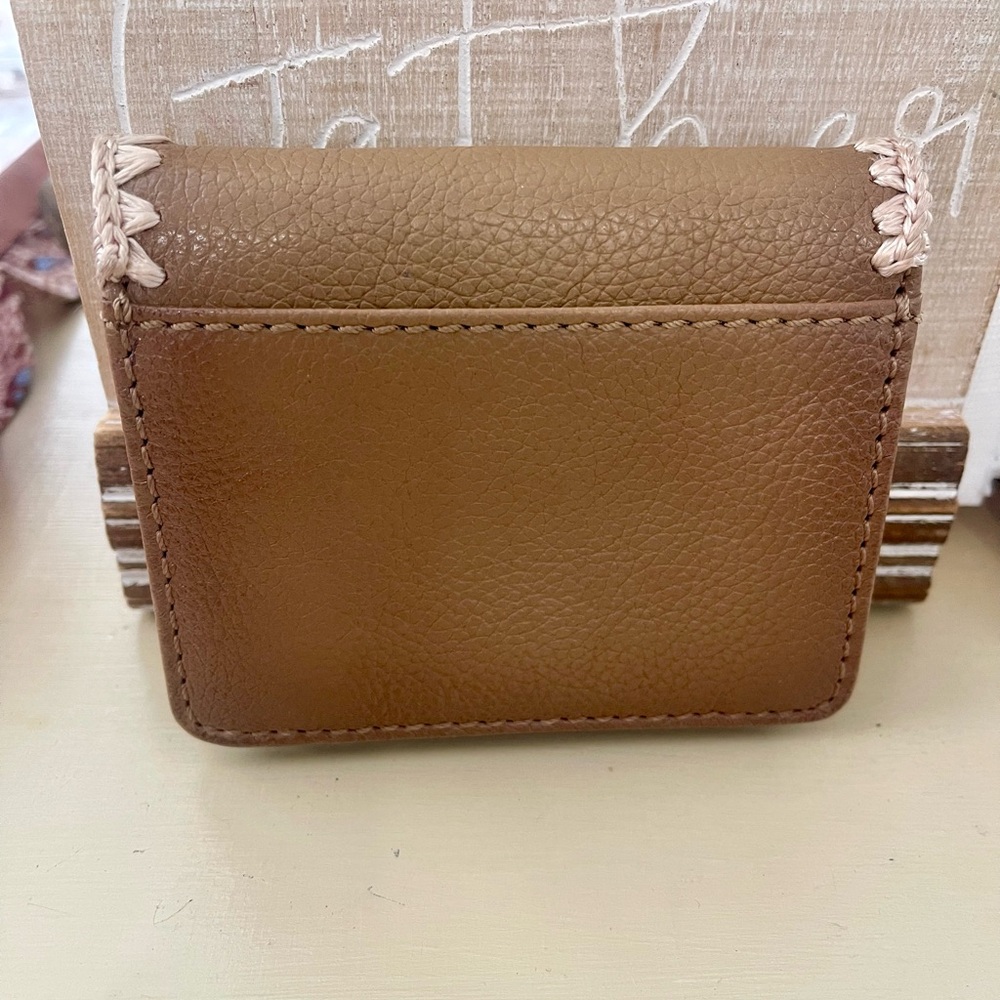 FRYE Leather Wallet with Woven Trim - Picture 3 of 5